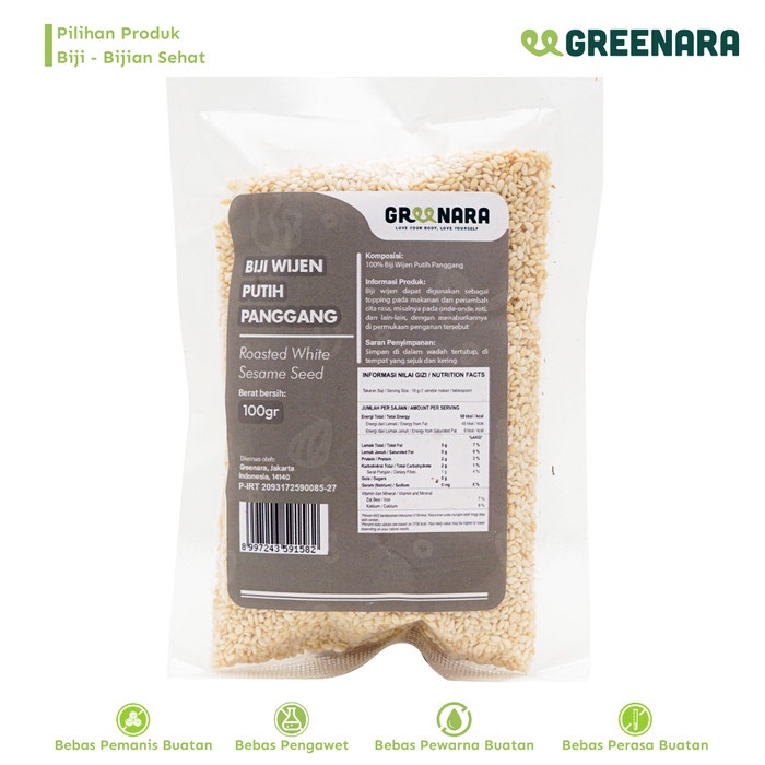 

[KUALITAS PREMIUM] Wijen Putih Panggang 100gr / Roasted White Sesame Seed Termurah