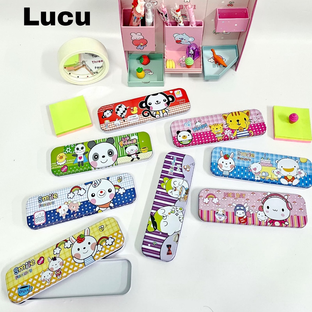 

MJ Kotak Pensil Kaleng 2 Susun Polos 6x20/Pencil Case/Tepak/Tempat Pensil