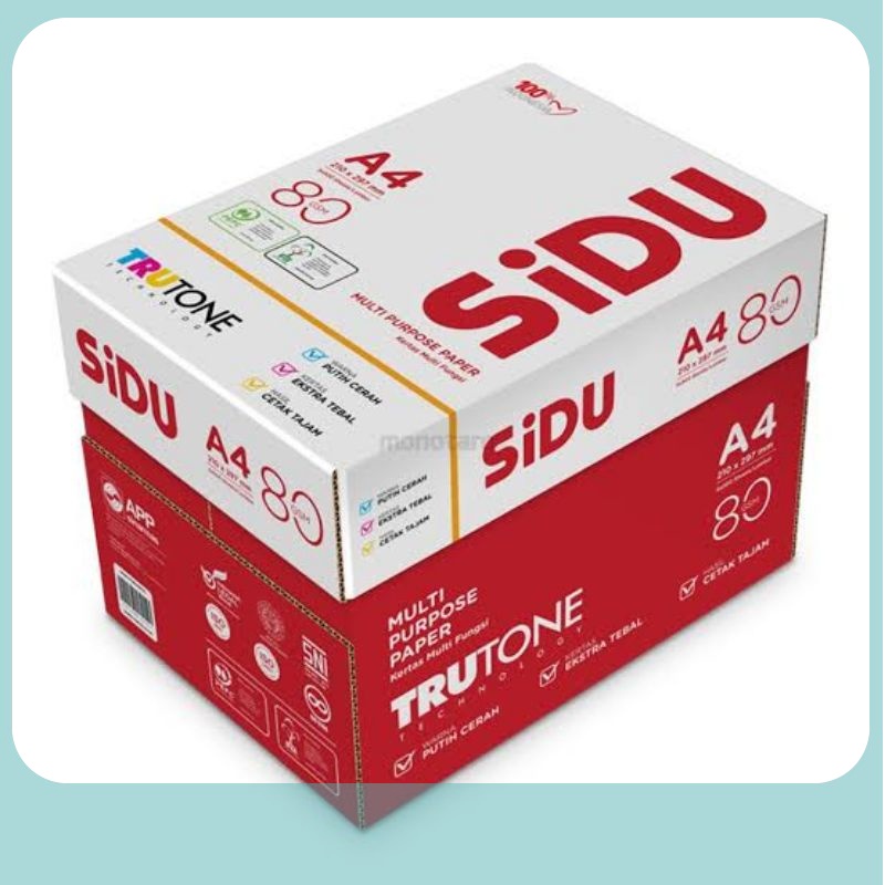 

SIDU HVS A4 80gr 1 Box (5 Rim) - Kertas Putih Halus Fotocopy - Ready Stock