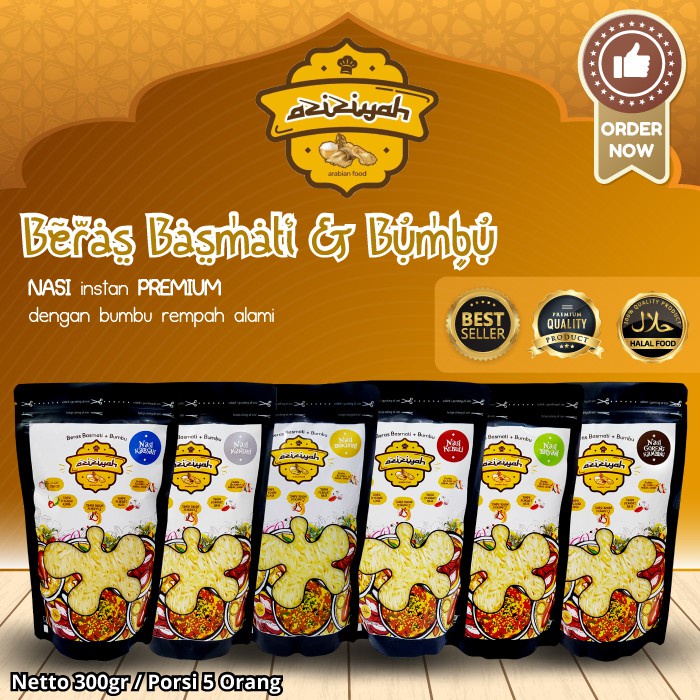 

3in1 Beras Basmati Biryani Kebuli Kabsah Instant masakan Khas Timur Tengah Arab Bukhori Kabsah Kebuli Mandhi Briyani beriyani khabsah
