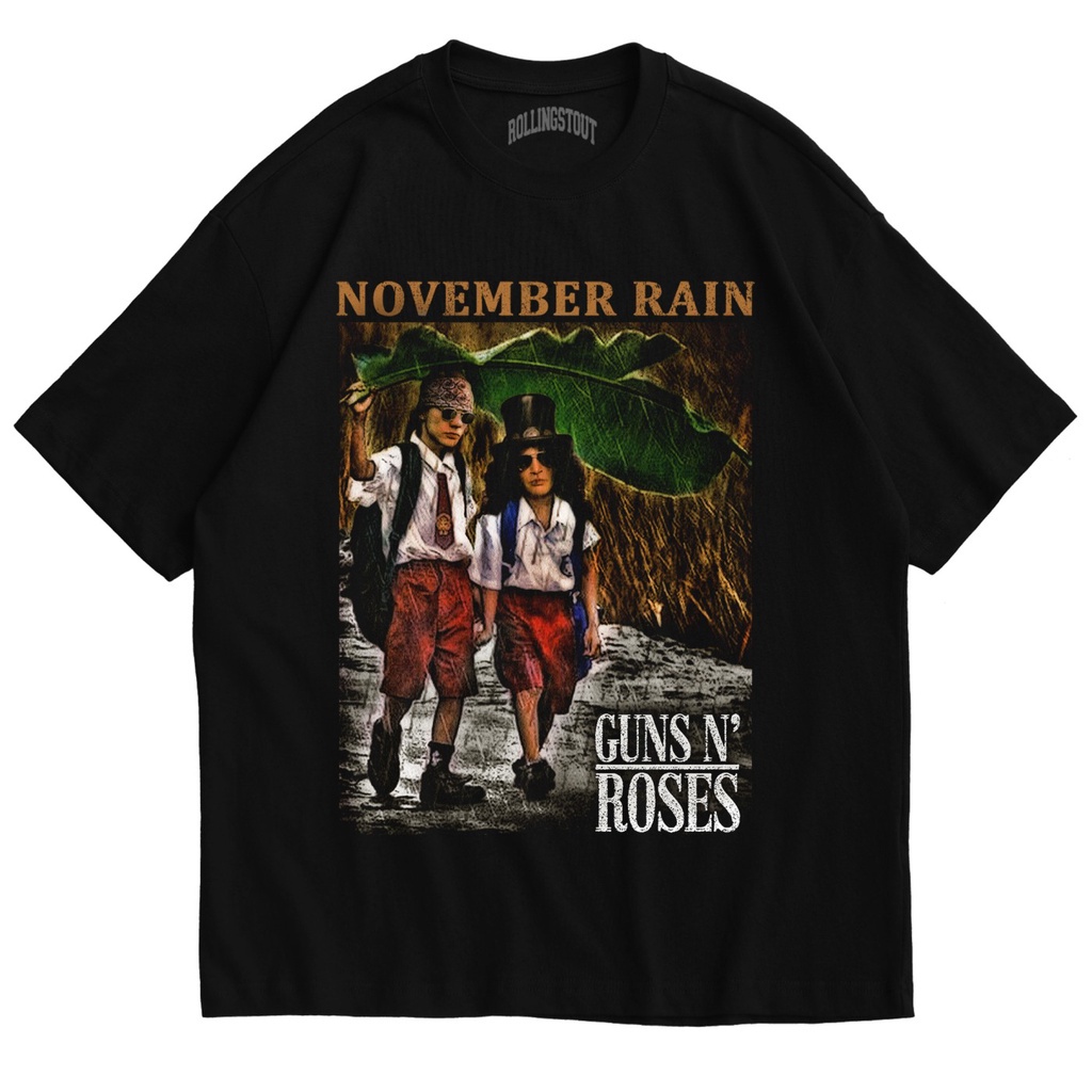 Tshirt -   November Rain  | Parodi Band  | BAJU MUSIK METAL ROCK