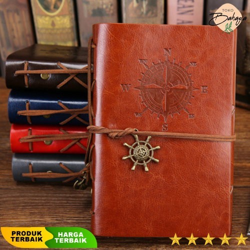 

Buku Catatan Binder Kulit Retro Compass Kertas A5