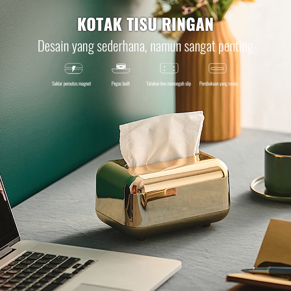 Tempat Tisu Mewah Emas Kotak Tisu Mobil Estetik Tisu Box Gold Kotak Tisu Tisu Holder