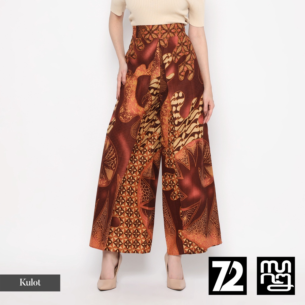 72 Batik - Celana Kulot Batik Motif Alardo Warna Merah Maroon 724496