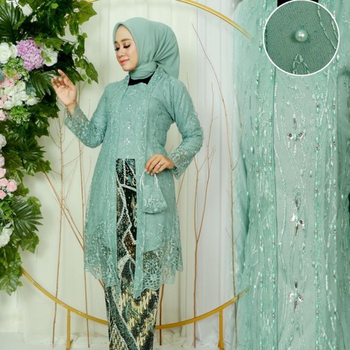 

SETELAN KEBAYA KUTUBARU TUNIK MIX PAYET MUTIARA KEBAYA WISUDA MODERN - navy, atasan saja