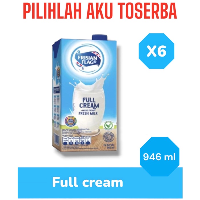Susu Frisian Flag FULL CREAM 1 LITER - ( ISI 6 PCS )