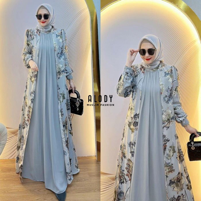 Fashion wanita muslim Ditta dress present by Alody syar'i gamis cantik - 05, All Size