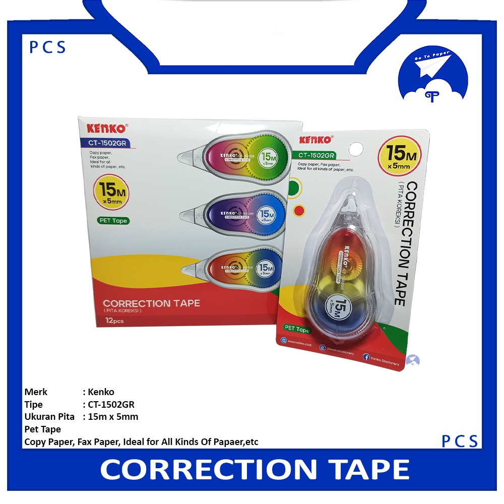 

Kenko - Pita Koreksi Correction Tape CT-1502GR - Pcs