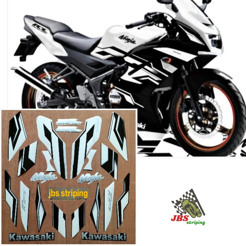 Stiker ninja rr Striping  Kawasaki Ninja RR SE putih tahun 2015 list body motor ninja