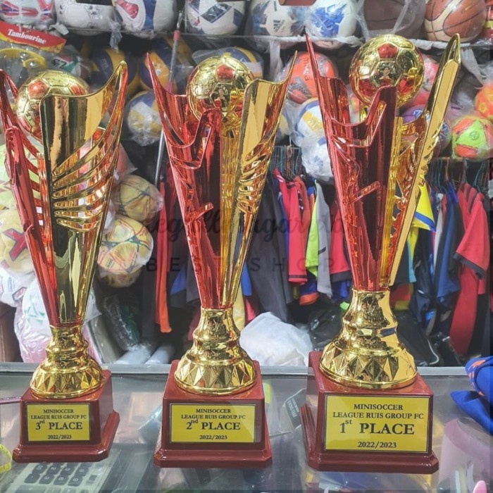 trophy piala impor sepak bola futsal 2 daun 2180 satuan - 1set