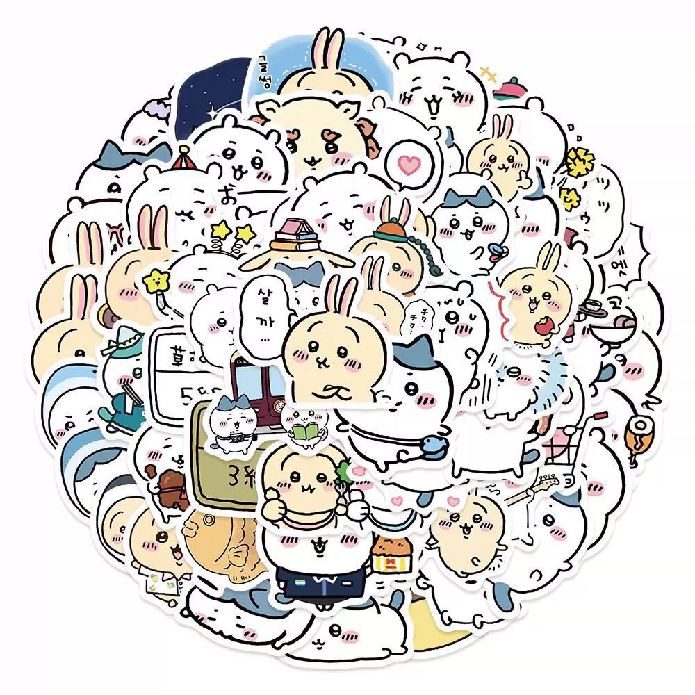 

60/100pcs Cute Chiikawa Stickers Cartoon Kawaii Anime Decals For Kids Laptop Luggage Scrapbook Water Bottle Stickers Kids Toys