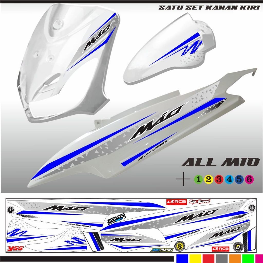STIKER LIS MIO OLD / STRIPING VARIASI MOTOR MIO SPORTY  PUTIH VARIASI/ MIO SMILE STIKER SETRIPING ST