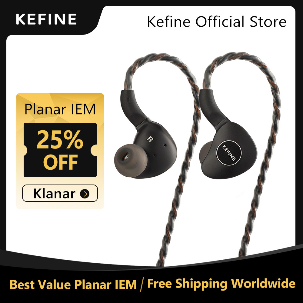 KEFINE Klanar 14.5mm Planar Magnetic Driver Hifi Wired IEM Earphones with CNC Metal  Housing & Detac