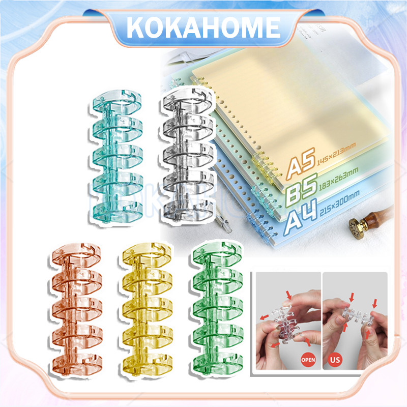

5 holes loose-leaf / plastic ring binder ring / binding spines combs diy colorful crystal ring for A4 A5