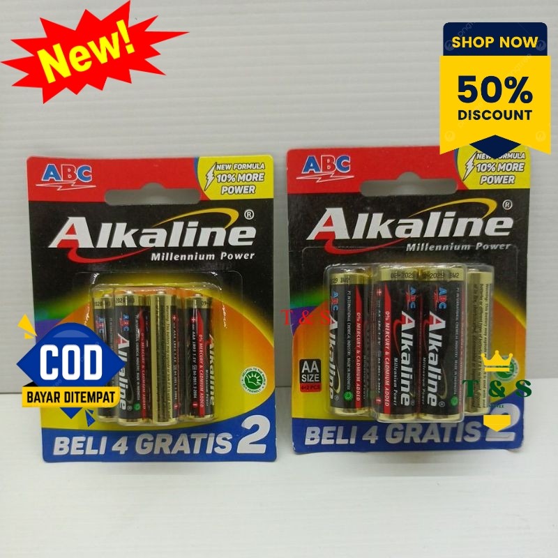 Baterai ABC Alkaline AA isi 6 Alkaline AAA isi 6 Original