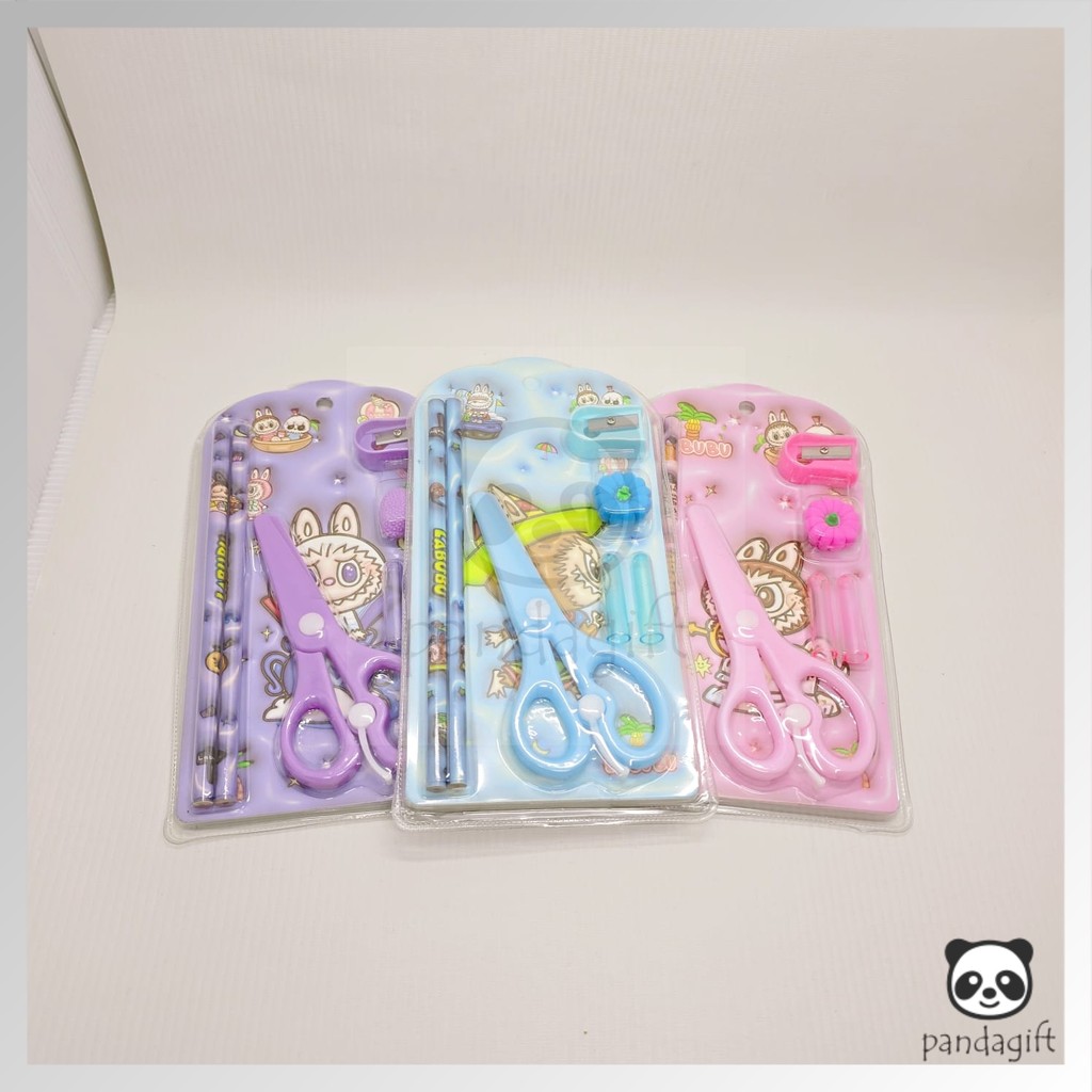 

Paket Alat Tulis 7in1 Lengkap Stationery Set Scissor Gunting Labubu - GG0524