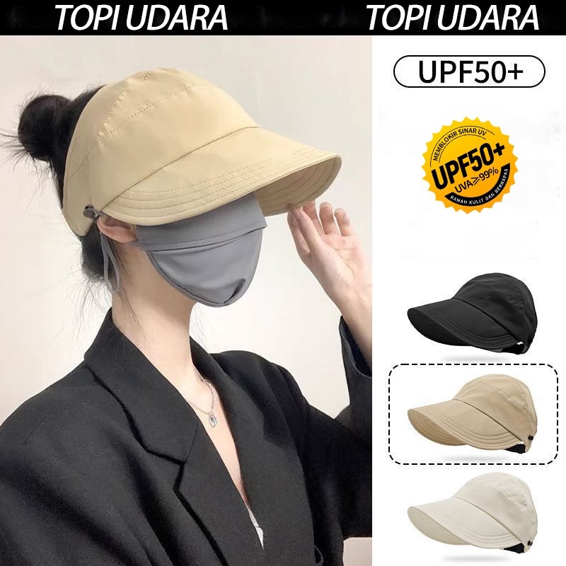 FLY Fashion Topi Wanita Korea Style Topi Kait Masker Anti UV Topi Olahraga Topi Wanita Kekinian Topi