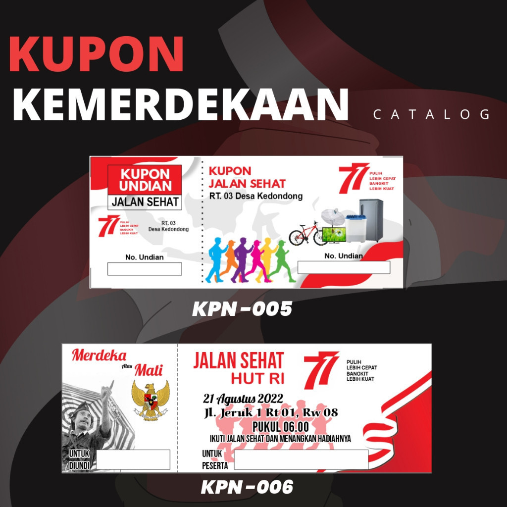 

KUPON / KUPON UNDIAN / KARCIS / KARCIS PARKIR RETRIBUSI / KUPON JALAN SEHAT / KUPON GOWES / TIKET MASUK / VOUCHER
