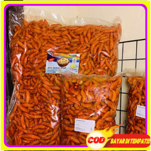

Bidaran Balado Cap 2N - 1Kg Bidaran Camilan Rasa Balado Pedas Manis Makaroni food