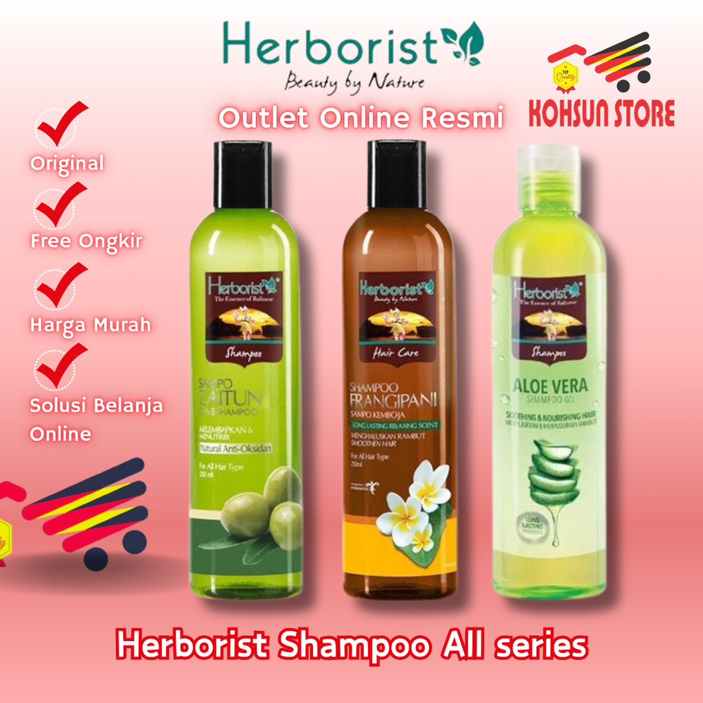 Kohsun 2 | Herborist Shampo Zaitun 250ml | Sampo Aloevera  Frangipani 250 ml