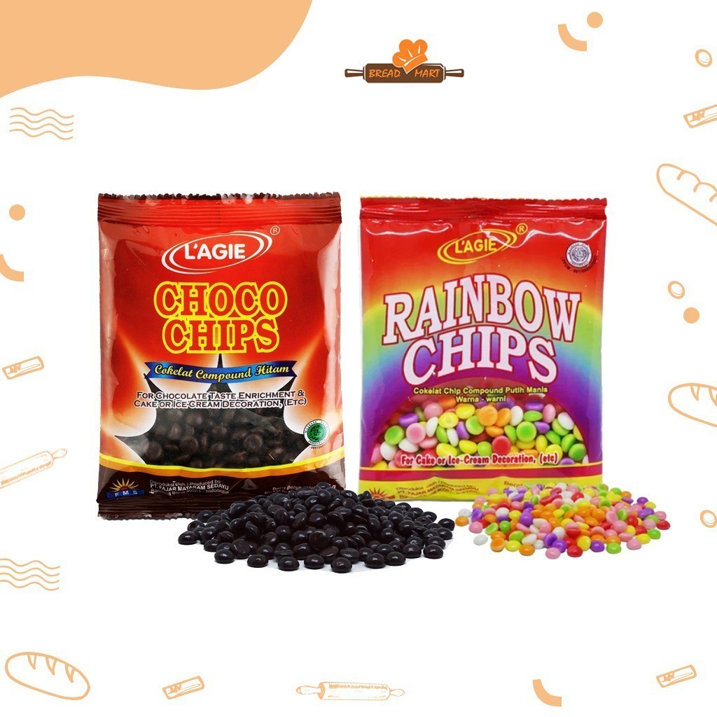 

KOE - LAGIE CHOCO CHIP COKLAT DAN RAINBOW 45GR - ABO