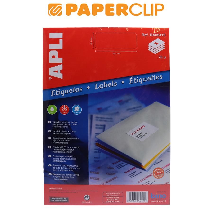 

LABEL APLI RA02419 99.1X38 5S