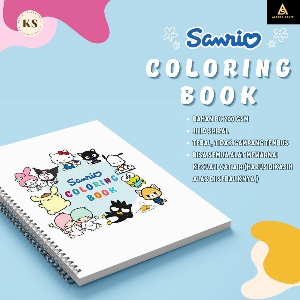 

SANRIO Cute Cozy Coloring Page Coloring Book Aesthetic For Child and Adult 200gsm