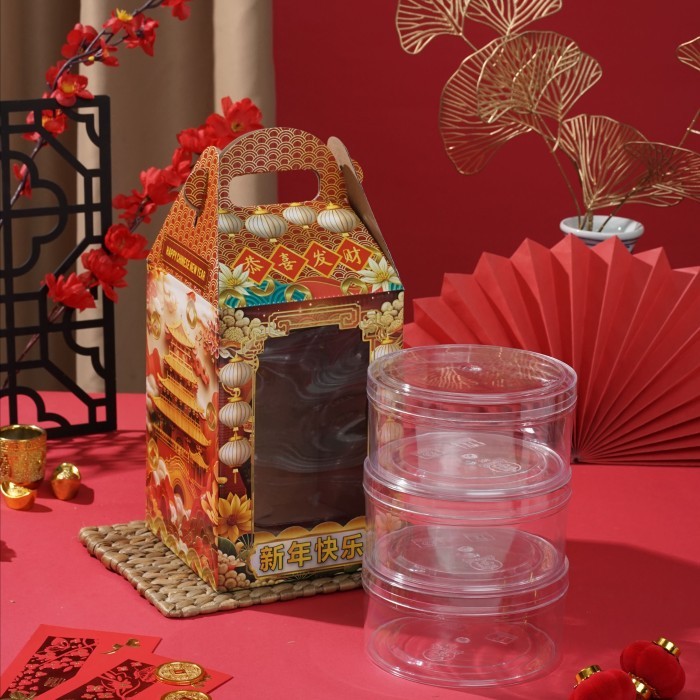 

Fastpack | 10 Pcs Box Hampers Imlek Muat 3 Toples Biggy 500 gr uk 15x14x22 cm