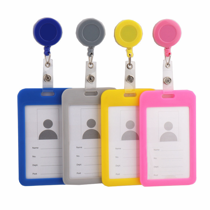 

High Quality 12 Colour Card Cover Bus Card Retractable Pull Badge Holder Business Credit Cards Bank ID Card school supplies