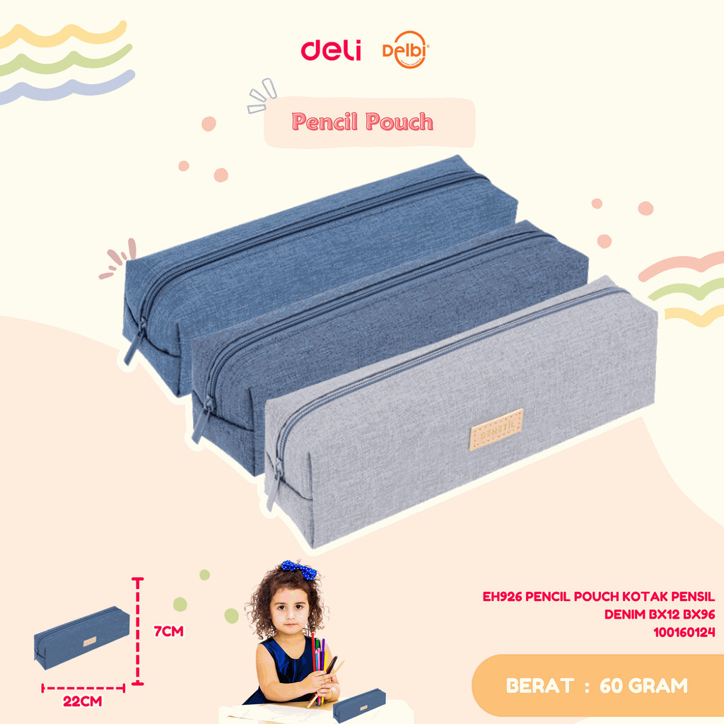

Tempat Pensil Kain Deli Pouch - EH926 EH926 PENCIL POUCH KOTAK PENSIL DENIM
