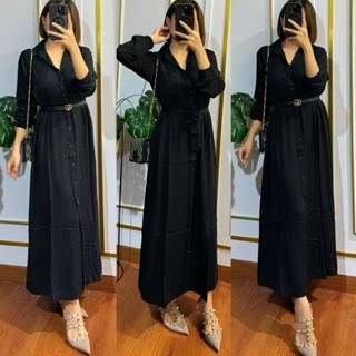 DRESS GAMIS RAYON TWILL BAJU PANJANG WANITA HIJAB PREMIUM LONG DRESS HIJAB CASUAL