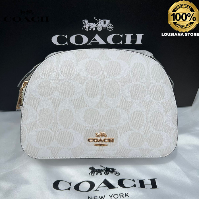 Tas Wanita Coäch Satchel Signature Canvas White
