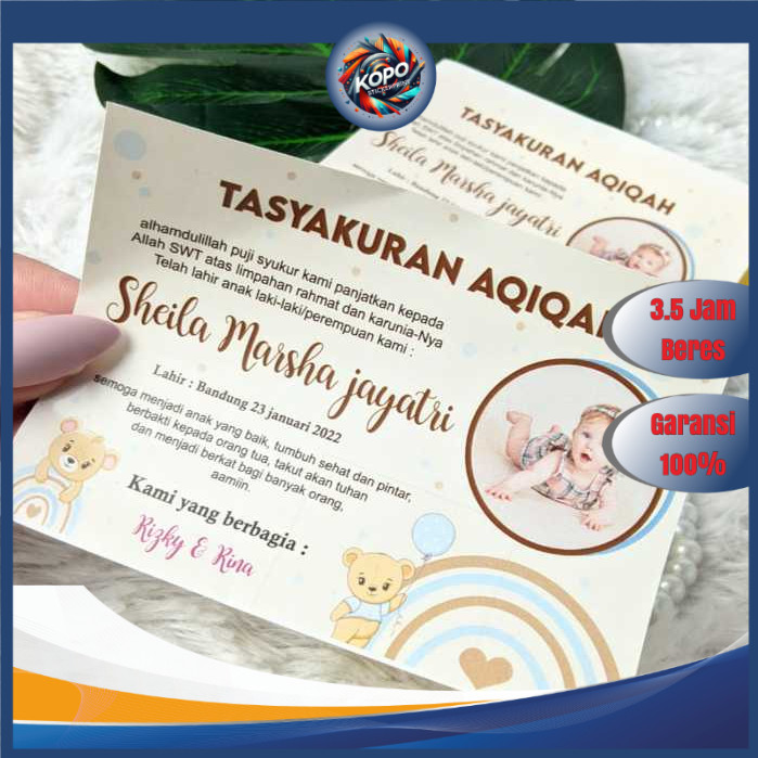 

KOPO Print Stiker Label Persegi Aqiqah Sticker Kotak Aqikah Stiker Akikah Anak