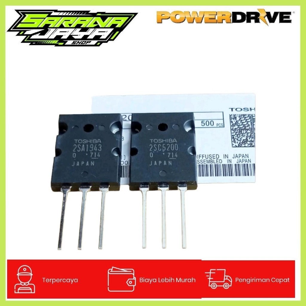 Transistor TOSHIBA ORIGINAL 2SA1943/2SC5200 LOT 714 // TRANSISTOR FINAL TOSHIBA A1943 C5200 LOT 714 