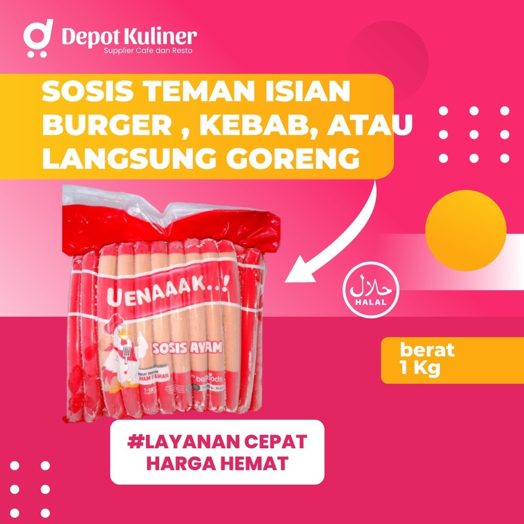 

Belfoods Sosis Ayam 950 Gr / Belfood Chicken Sausage