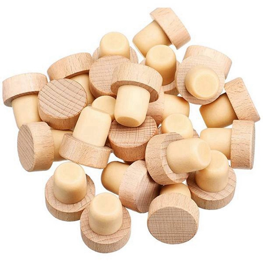 50Pc Wine Bottle Cork T Shaped Cork Plugs for Wine Cork Wine Stopper Reusable Wine Corks Wooden and 