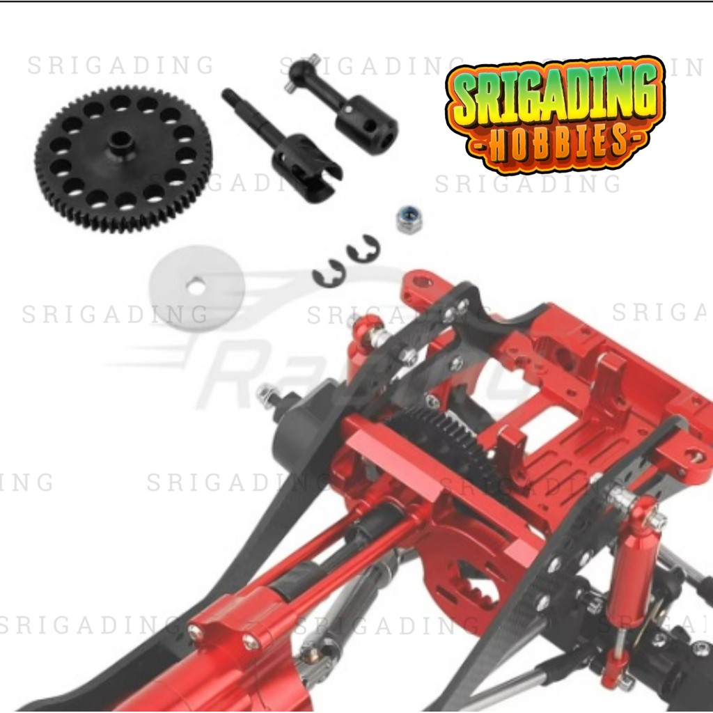 Steel Duty Spur Gear and Gear Shaft Kit Gearbox Connect Motor Mount 32P 60T for Axial SCX10 PRO 1/10