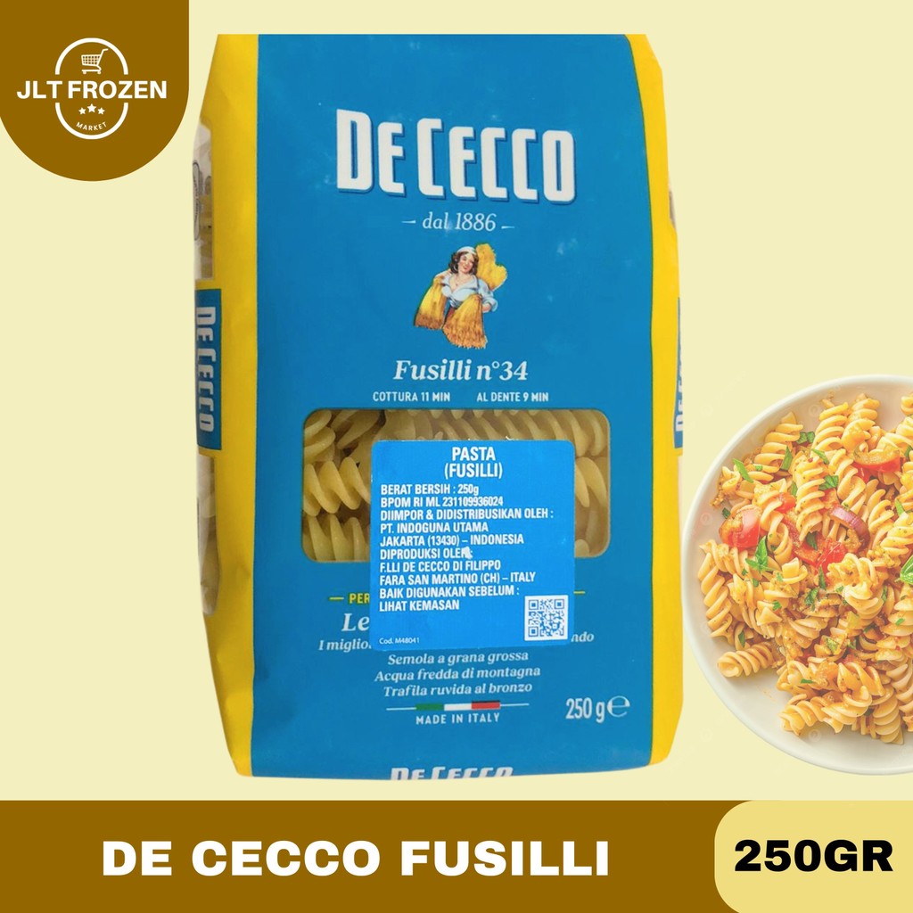 

De Cecco Pasta Fusilli / Pasta / Spiral Kemasan 250GR
