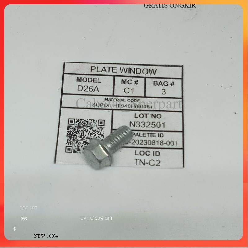 Baut 10 m6x12 kunci 8 baut  ORIGINAL panjang 1,2 cm TOYOTA new otomotif %