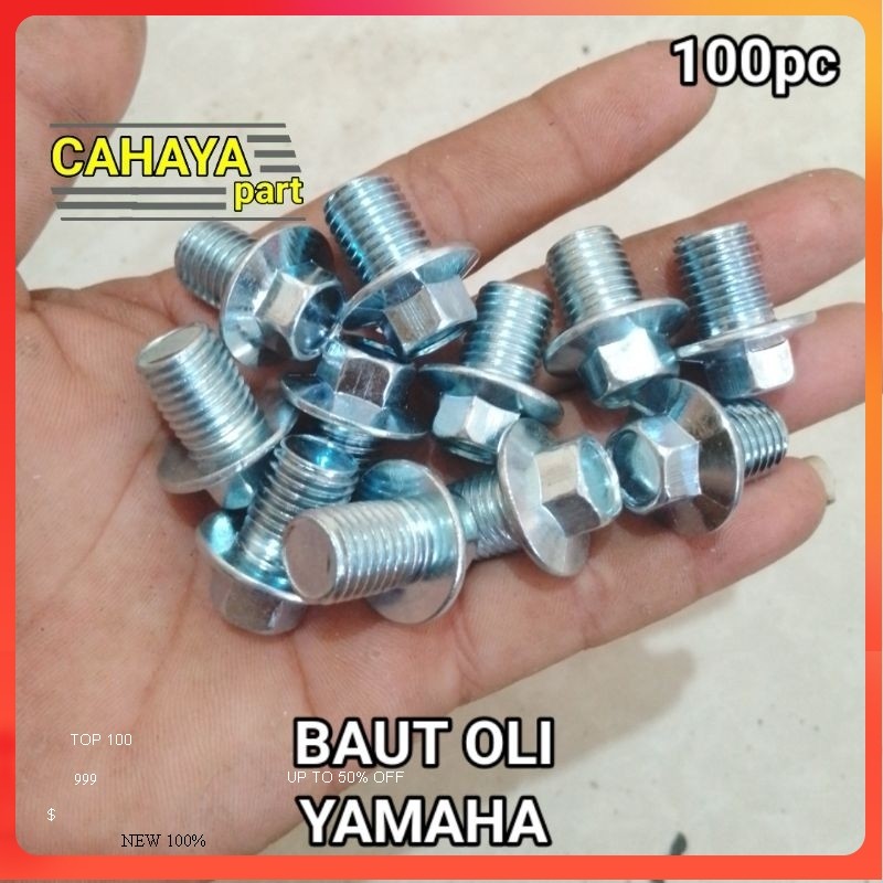 100pc Baut Oli YAMAHA Baut 17 Kunci 14 Baut m12 Panjang 20mm Original @