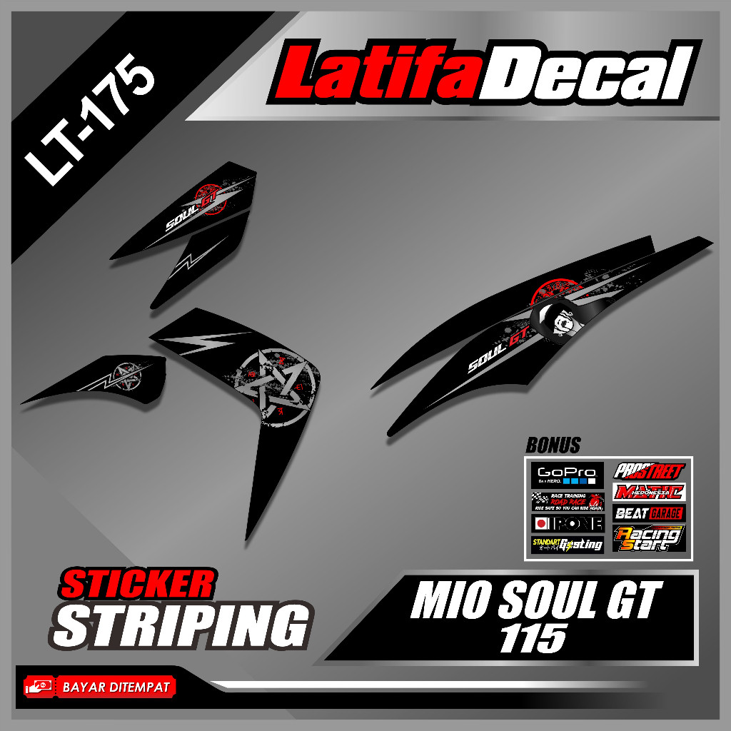Stiker Variasi Mio Soul GT 115 - Stiker Striping Variasi Mio Soul GT Desain Lady Santanic Semifull