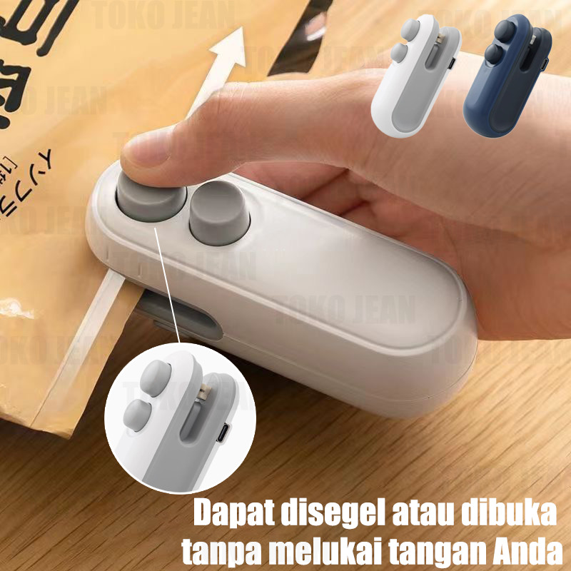 Snack Sealer Mini Hand Sealer Portable Sealer Kemasan Makanan Tekan USB Kemasan Plastik Camilan List