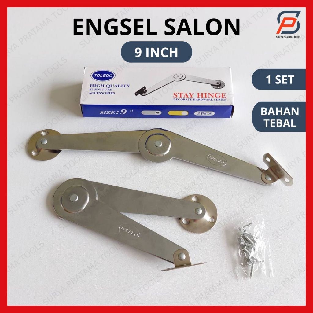 Engsel Salon 9" Tebal / Engsel Penahan Jendela / Sikutan Jendela Lipat Hak Angin 9 Inch Inci Toledo