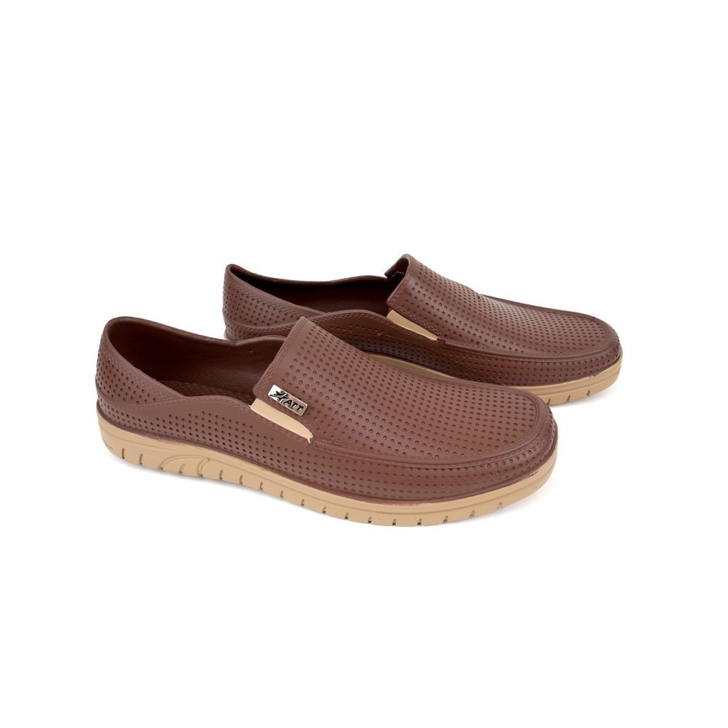 Sepatu Pantofel Pria ATT AWKN 596 Hitam Coklat Tua Coklat Muda Fashion Pria Casual Karet Lokal Ringa