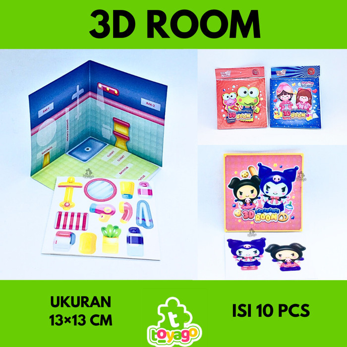 3D ROOM panoramic aktivitas ruangan mainan anak isi 10 pcs 3Dimensi