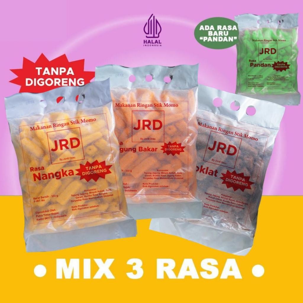 

[JRD] MAKANAN RINGAN SNACK MOMO 1KG MIX 3 RASA SNACK TANPA GORENG
