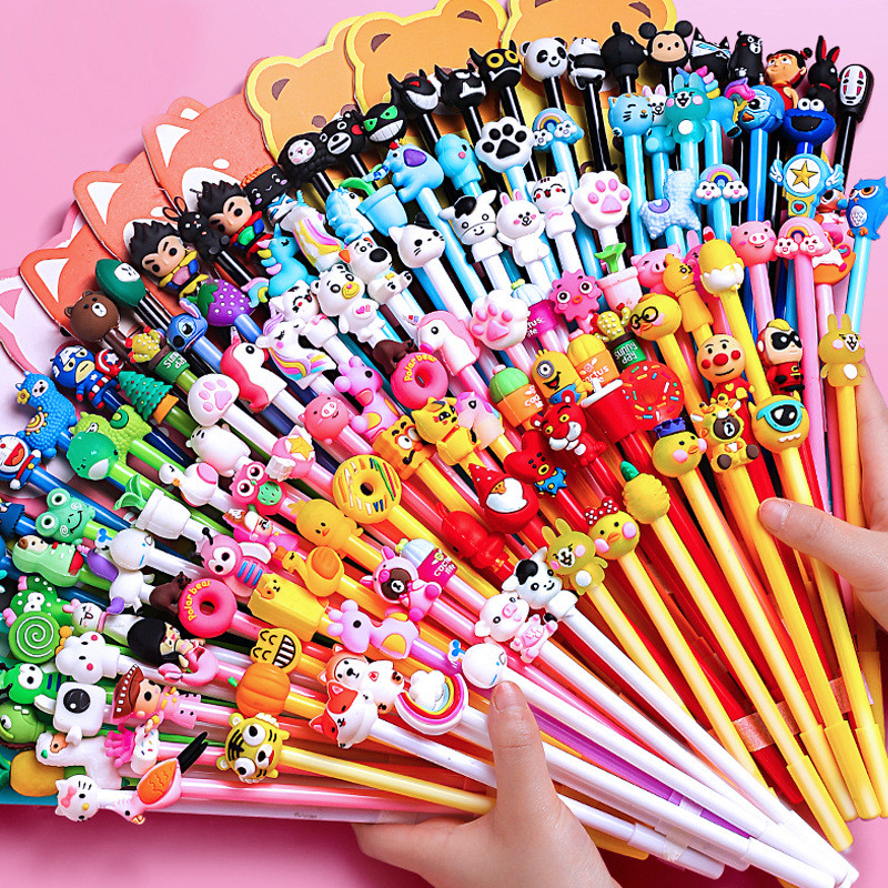 

Education Office Supplies Cute Cartoon Gel Pen 0.5MM Ink Pen Gift School Award Student Gift Fun Girl Pen Random10/20/40/100pcs