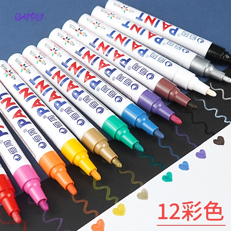 

Colorful Marker Waterproof lasting White Markers tire tread rubber fabric Paint metal face toyo Paint Marker Pen art supplies