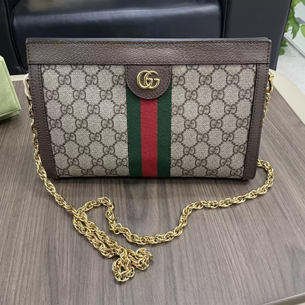 【bekas asli】（503877）Tas Gucci Black Marmont/Tas Bahu/Tas Selempang Wanita/Tas Rantai