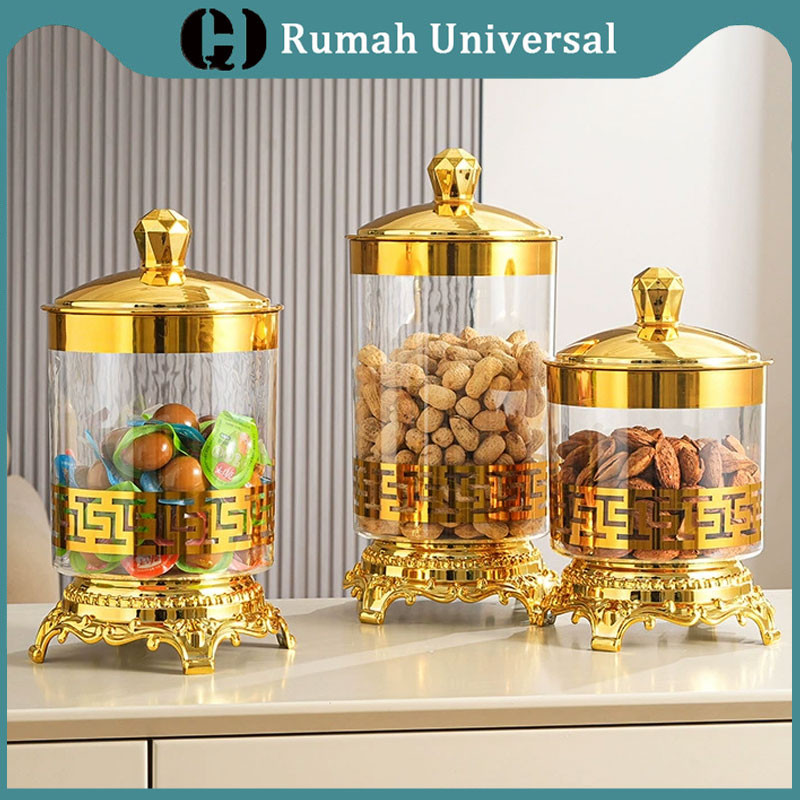 Toples Kerupuk 3Pcs/Set Toples Plastik Aesthetic Toples Kue Lebaran Set Mewah